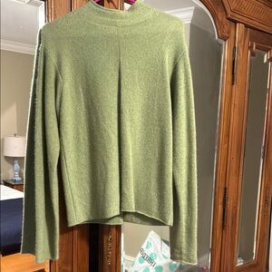 Neiman Marcus 100% Cashmere Mock Neck Sweater – Size XL – Sage Green